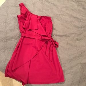 Fuchsia 1 shoulder dress